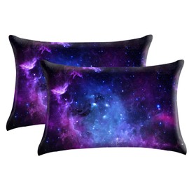 GABraden Satin Pillowcase 2PCS,Mulberry Silk Feeling Pillow Cases for Hair and Skin with Hidden Zipper,Silky Soft Satin Pillowcases with Standard Size 20"X 26" (Purple-KT20)