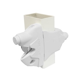 Safetech Hardware ViperX5-2 Two-Sided Gate Latch | Wrap Around Design - No Post Drilling | Padlock Lockable | Left & Right Reversible | Double Gate Access w/Push Button | 2” Vinyl & Aluminum - White