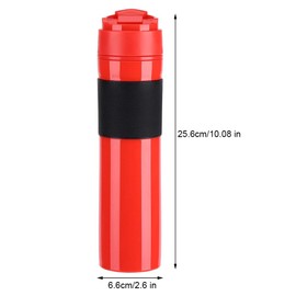 Fdit Compact Design Portable Coffee Press Cup for Outdoor Picnic Travel Using (Red)