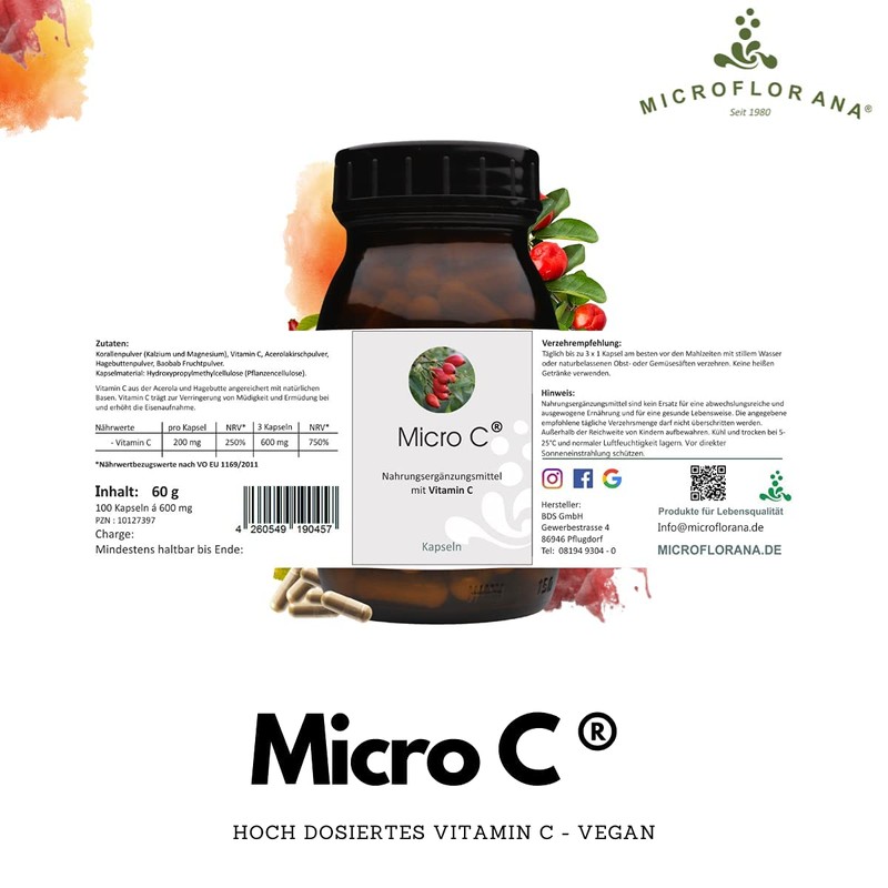Vitamin C Capsules Pack of 100 - Micro C -