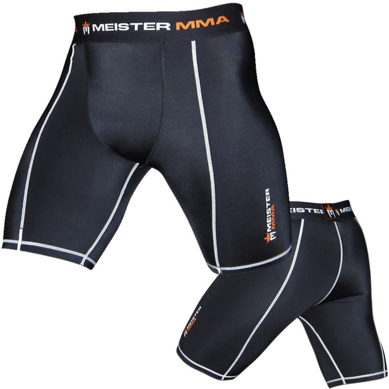 Meister Compression Rush Fight Shorts w/Cup Pocket - Black -