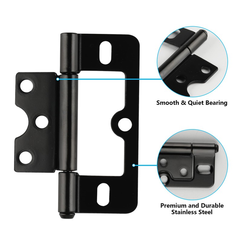 WangChaoJiu 8 Pcs Black Modern Non-Mortise No Noise Bifold Door
