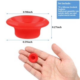 70 Pieces Silicone Rubber Gaskets Washer for Swing Flip Bottle Hat Shaped Swing Top Washers Leak-proof Seal Gasket Replacements for Home Brew Beer Soda Bottle Sealing