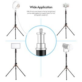 Andoer 190cm/74.8 Inch Portable Aluminum Alloy Photography Light Stand Reverse Folding Leg Stand 3-Section Flip Locks Design with 1/4 Inch Screw Thread for Ring Light Softbox Flash Light Reflector