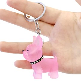 PawsFourLove Adorable French Bulldog Keychain - Cute & Durable Frenchie Bulldog Key Ring Charm - Ideal for Dog Lovers & Pet Owners - Lightweight Metal Keyring Accessory for Keys, Bags & Purses