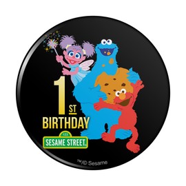 Sesame Street 1st Birthday Pinback Button Pin - 1" Diameter