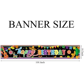 Fiesta Birthday Yard Banner 118x19.7 inches,Mexican Theme Birthday Happy Birthday Banner,Fiesta Birthday Banner for Birthday Party Outdoor & Indoor Decor Banner,Birthday Photo Backdrop