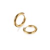 316L Surgical Stainless Steel Huggie Hoop Earrings 14mm Gold Hypoallergenic