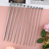 FEPITO Stainless Steel Knitting Needles Set, Straight Single Pointed Metal