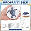 Yetene 8 Pcs Coastal Ceramic Coasters, Cork Base Ocean Housewarming