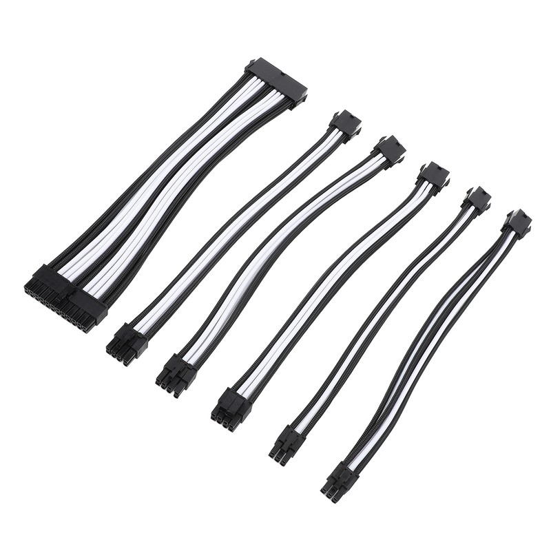 6PCS PC Extension Cable Set 30cm 24 Pin Motherboard Extension