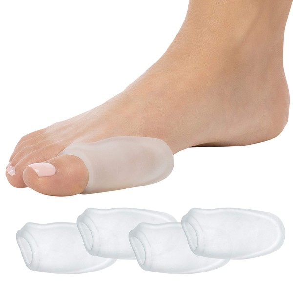ZenToes Reusable Bunion Relief Protector Guards - Washable Gel Pads for Big Toe, Shield Feet from Friction, Pressure and Pain from Rubbing Shoes - 4 Count