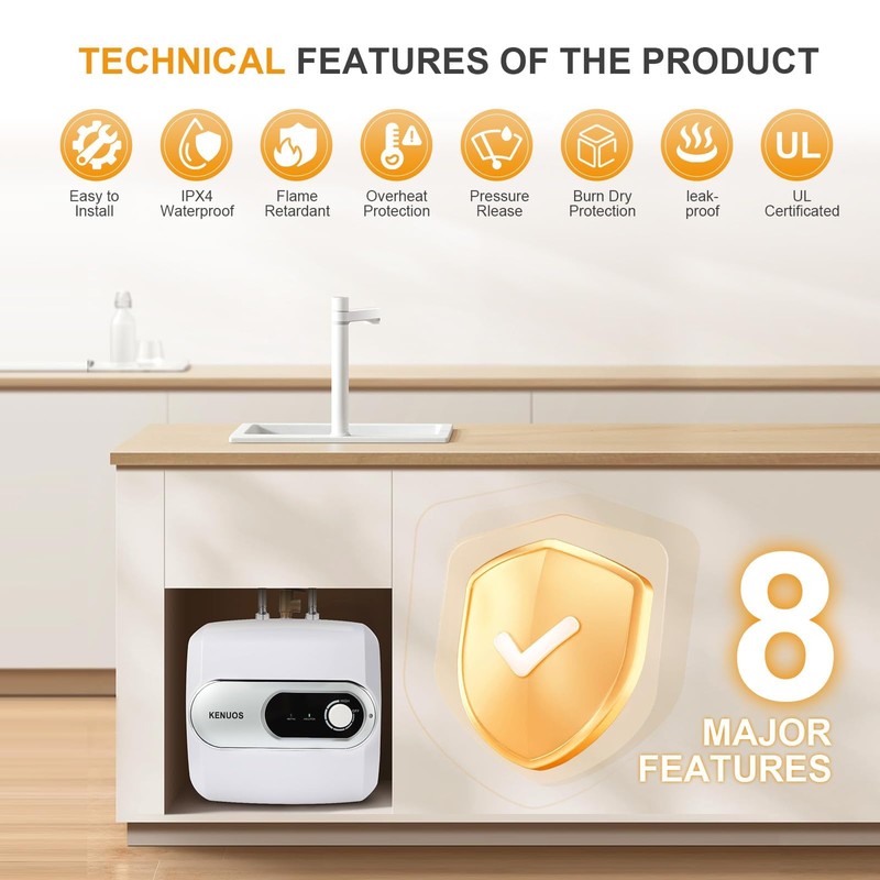 KENUOS 4 Gallon Water Heater Under Sink Instant Hot Water