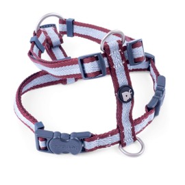 Petface Stripe Dog Harness, Ox Blood, Medium, M
