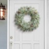 Puleo International 24" Pre-Lit Battery-Operated Artificial Flocked Wreath