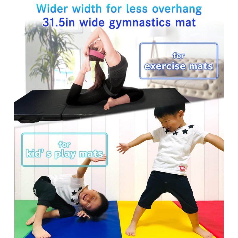 KaRaDaStyle Gymnastics Mat 4-Folding Stretch Mats 71"x31"x2" Exercise Muscle Training