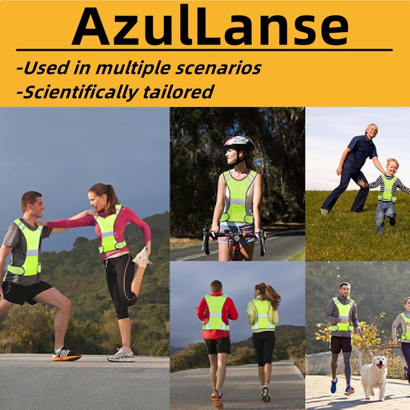 AzulLanse Reflective Running Vest, Breathable Sports Vest, Pack of 2,