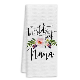 Worlds Best Nana Flowers Bath Towel,Sweet Funny Gifts Decorative Towel,Grandma Nana from Granddaughter Grandson