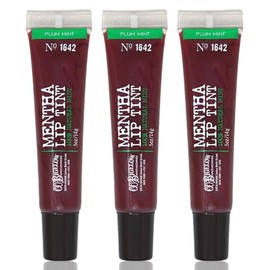 C. O. Bigelow- Trío de tintes labiales CO Bigelow Plum Mint Mentha, bálsamos labiales hidratantes para labios secos, tinte violeta claro              