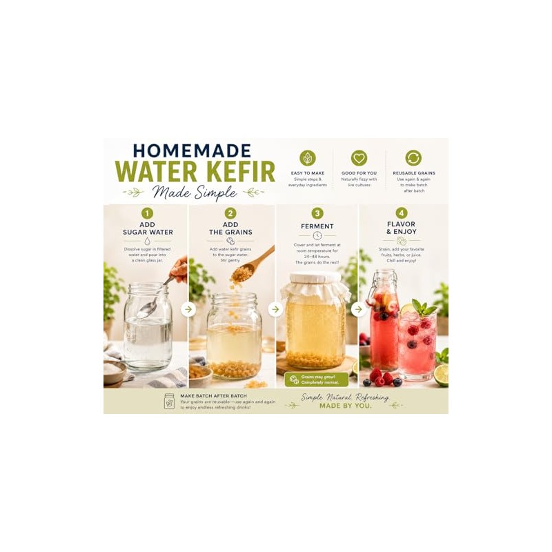 frijoles de kéfir de agua | Culturas para la salud