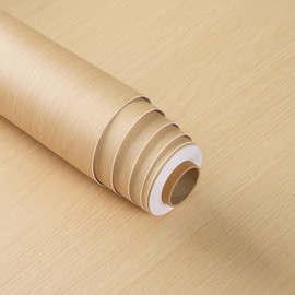 Watthourhome Wood Grain Contact Paper Peel and Stick Textured Wallpaper 17.7"x197"for Cabinets Drawers Countertop and Furniture Refurbishment Wooden Wall Paper Removable Vinyl Easy to Apply