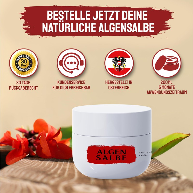 Active algae ointment against spider veins 200 ml jar vein