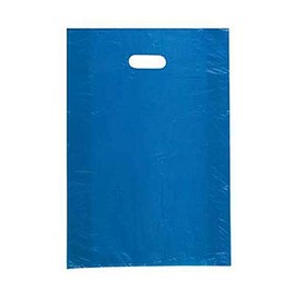 SSWBasics Large High Density Blue Plastic Merchandise Bags - 15”W x 4”D x 24”H - Case of 1000