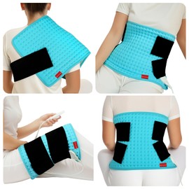 Comfytemp 9 Heat Settings Heating Pad with 1-9 Hours Automatic Shut-Off, 31 x 61 cm Heat Pad with 2 Straps, Portable Heat for Back, Shoulder, Leg Arm, Washable Electric Blanket with 2.7 m Cable