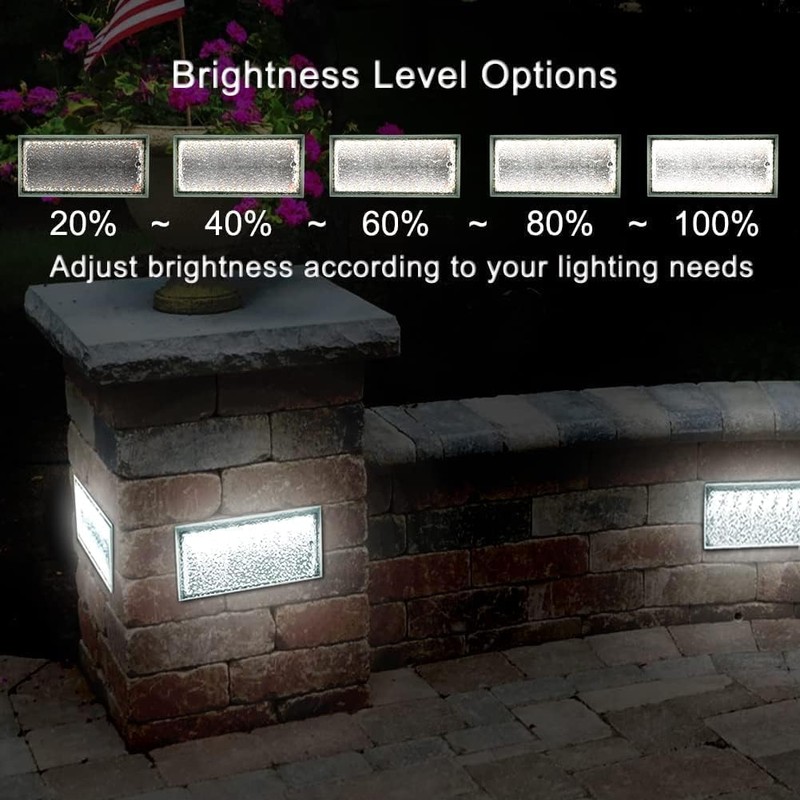 Solar Paver Lights 4x8, Driveway Lights, IP67 Waterproof, 3 Colors,
