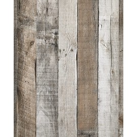 Yun-aeon Natural Wood-Grey Wood Contact Paper Peel and Stick Wallpaper 17.3"x 120"Self Adhesive Removable Vintage Faux Wood Wall Paper Plank Shelf Home Decoration Kitchen Counter Cover Use