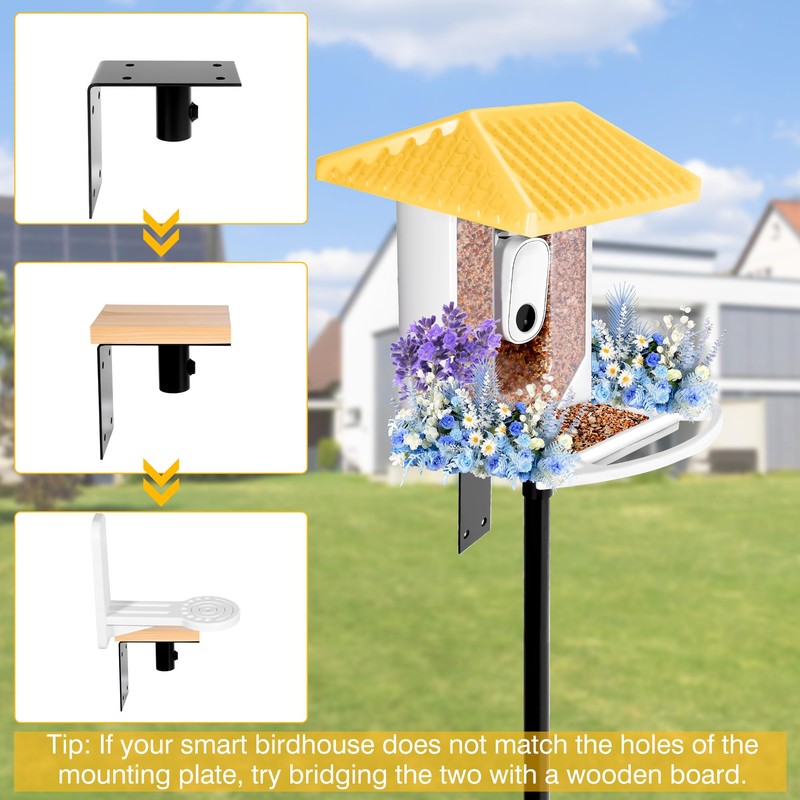 YINGYM Bird House Pole, 95 Inch Heavy Duty Bird Feeder