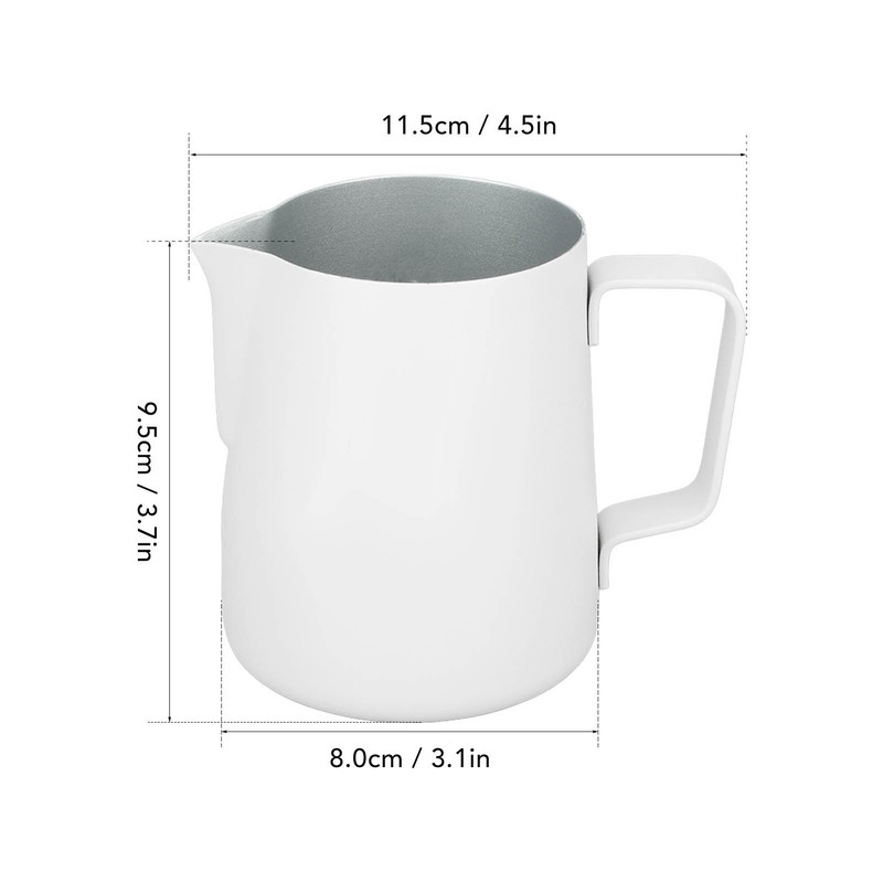 Milk Frothing Pitcher Stainless Steel 380ml Pointed Spout Milk Froth