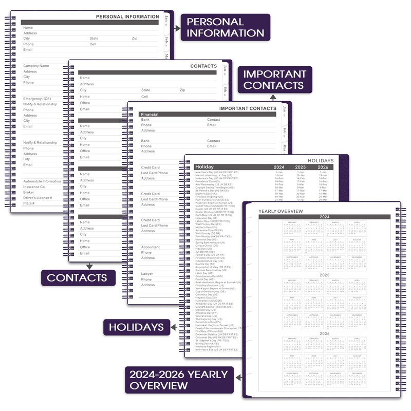 2024-2026 Monthly Planner - Monthly Planner from July 2024- June