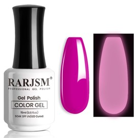 RARJSM Glow in the Dark Gel Nail Polish Glow in Dark Gel Polish Luminous Effect Purple Gel Nail Polish Soak off U V/LED Cured Nail Art Manicure 1PCS 15ml for Salon or DIY at Home Party
