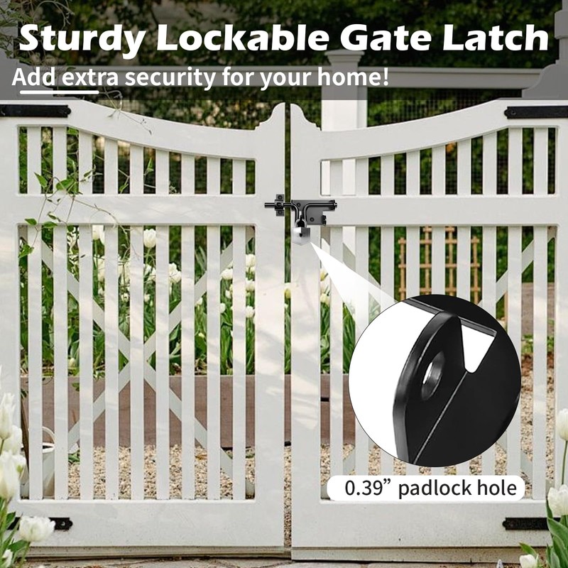 QonicFly Heavy Duty Slide Bolt Gate Latch for Wooden Fence