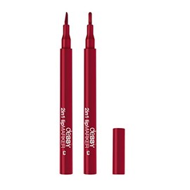 DEBBY Lip Marker 03 2In1 Burgundy Pencil Lips Make-Up And Cosmetic