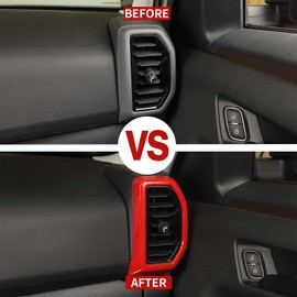 JWWY Dash Air Conditioning Vent Outlet Cover Trim for 2021-2025+Ford Bronco Sport Interior Accessories Red ABS 4PCS