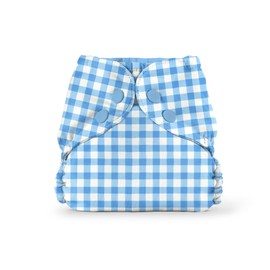 Esembly Cloth Diaper Outer - Waterproof Cloth Cover and Reusable Swim Diaper, Breathable Layer Over Absorbent Inner for Blowout-Proof Diapering - Size 2 (18-35 lbs), Gingham
