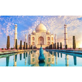 Pintoo Jigsaw Puzzles 1000 Piece for Adults - Taj Mahal, India Beautiful Plastic Puzzle for Home Decor Zero Dust Easy Storage [H3769]