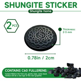 2 Pcs Shungite Neutralizer Sticker for Cell Phone 30 mm/ 1.18 Inch Shungite Stones Plate for Tablet Laptop Computer Aum