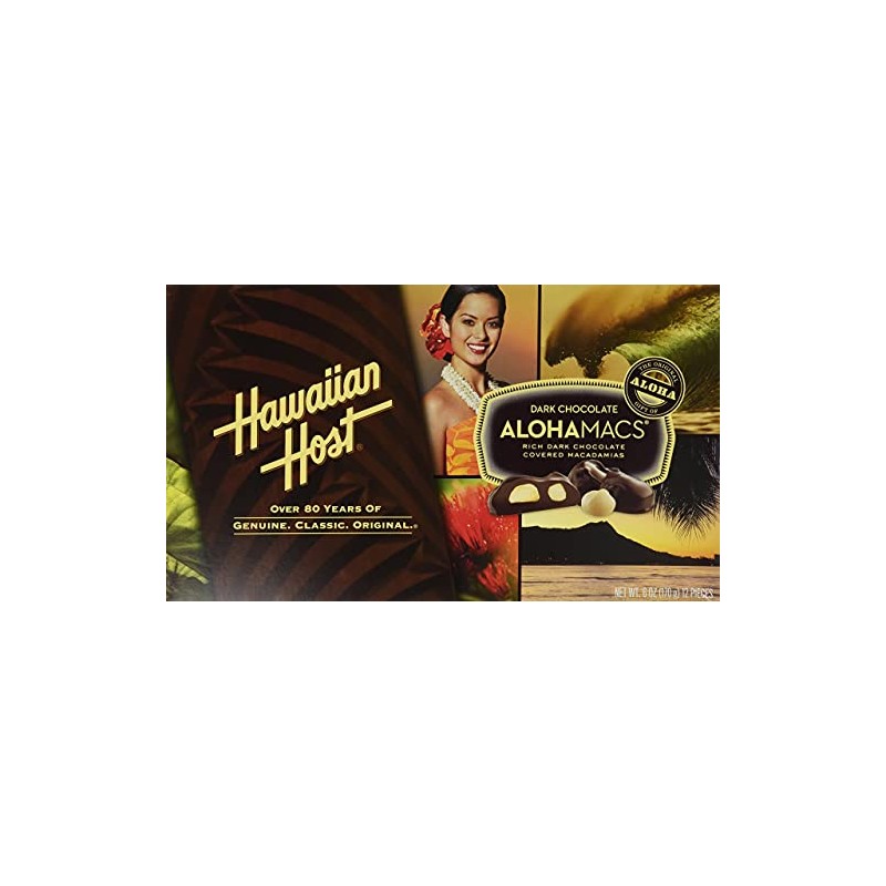 Aloha-MACS, Dark Chocolate, 4 Ounce, 1 Count