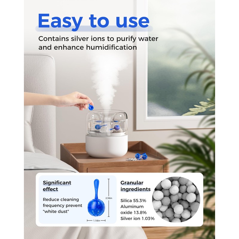 ZhenD 16 Pack Humidifier Cleaner Anti-Scale Balls: Stop White Dust,