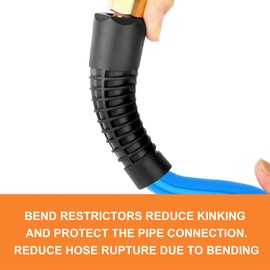GASHER 1/4" x 50FT Polyurethane Recoil Air Hose with Bend Restrictor, 1/4" Industrial Quick Coupler and Plug