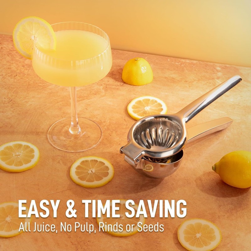 Zulay Kitchen Lemon Squeezer Stainless Steel with Premium Quality Heavy