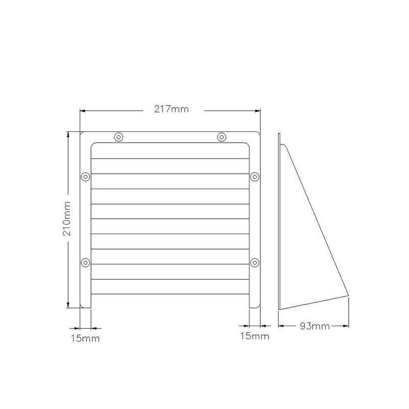 Rytons Building Products ABC8BS Light and Draught Reducing Airbrick Cowl