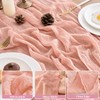Putros Cheesecloth Table Runner Dusty Pink 10FT 2Pcs Boho Gauze