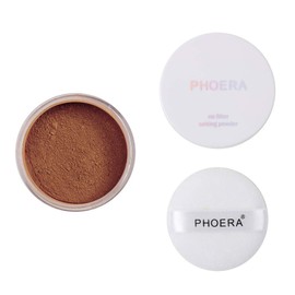 AQUAPURITY - PHOERA Loose Makeup Setting Matte Face Powder + Puff, Long Lasting Lightweight Foundation Make Up Fixer Beauty Blender Highlighter Palette Flash Photography (104 - Medium Deep)