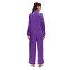 Maxbee Women's Satin Silk Pajamas Set, 2 Piece Notch Collar