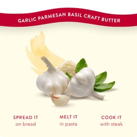 Chef Shamy Garlic Parmesan Basil Butter — 100% Natural Flavored Craft Butter Made Preservative Free, Perfect for Kosher, Halal & Gluten Free Diets (2 Pack)