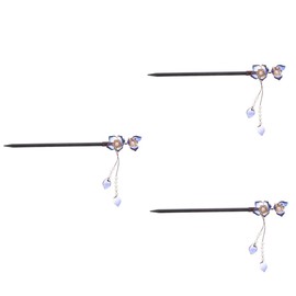 Baluue Pcs Floral Hair Stick Wooden Hair Accessories for Buns Chinese Style Pearl Flower Decoration